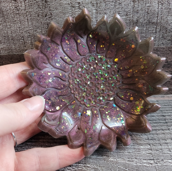 Purple sunflower trinket dish - Picture 11 of 14